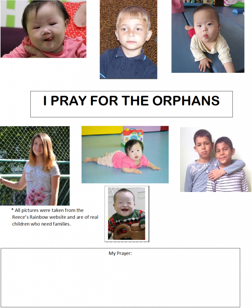 Orphan Prayer Sheet 837x1024 - Praying for Orphans